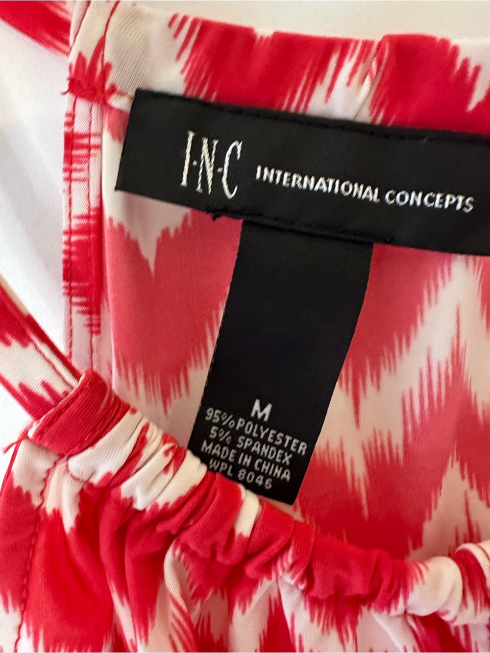 INC International Concepts Red and White Chevron Sequin Tank - Picture 4 of 7